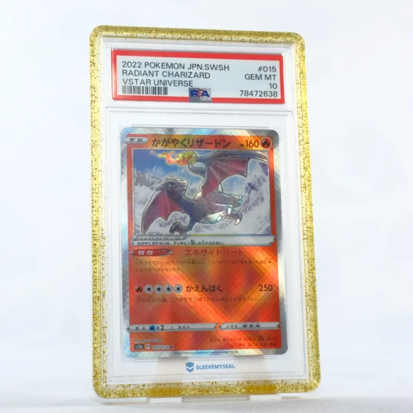 Bumper Guard per carte gradate PSA e GRAAD - GOLDEN [Gold] — foto con carta gradata